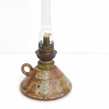 Oil lamp sandstone signed