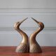 Vintage bookends, animal bookends, heron head, bird, brass sculpture, interior decor.