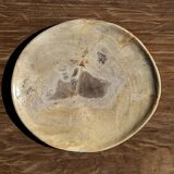 Petrified wood catchall or dish, beige with a brown spot in the centre, D24-27 -377.