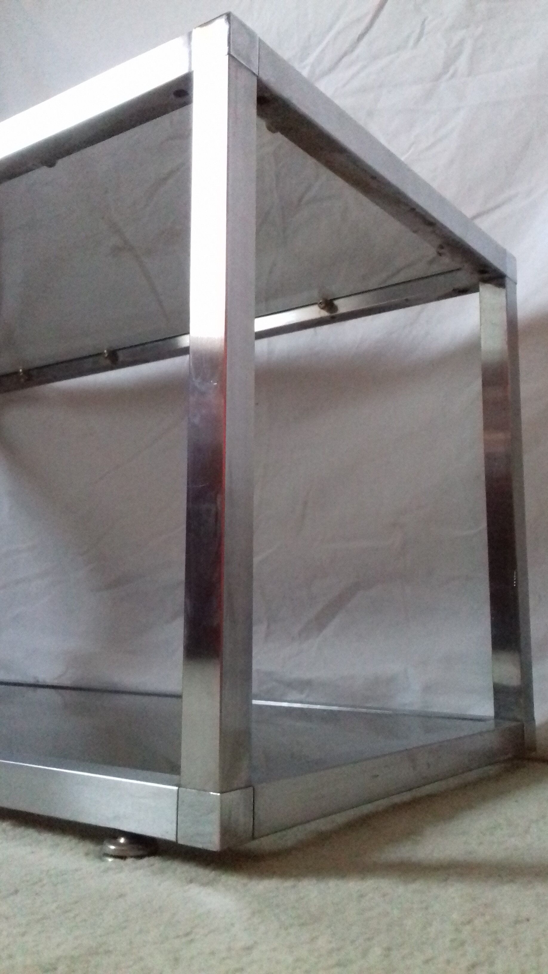 Coffee table modernist design metal and glass