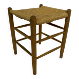Vintage Danish papercord stool rope beech mid century '60s design