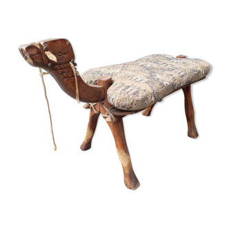 Footrest camel wood ottoman saddle camel oriental style