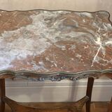 Louis XV Style Side Table with Marble Top - Late 19th Century