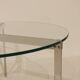 Table basse en verre et acier nickelé - Années 50/60