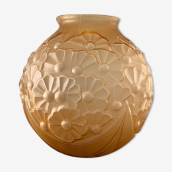 Vase boule Art Déco, décor de marguerites