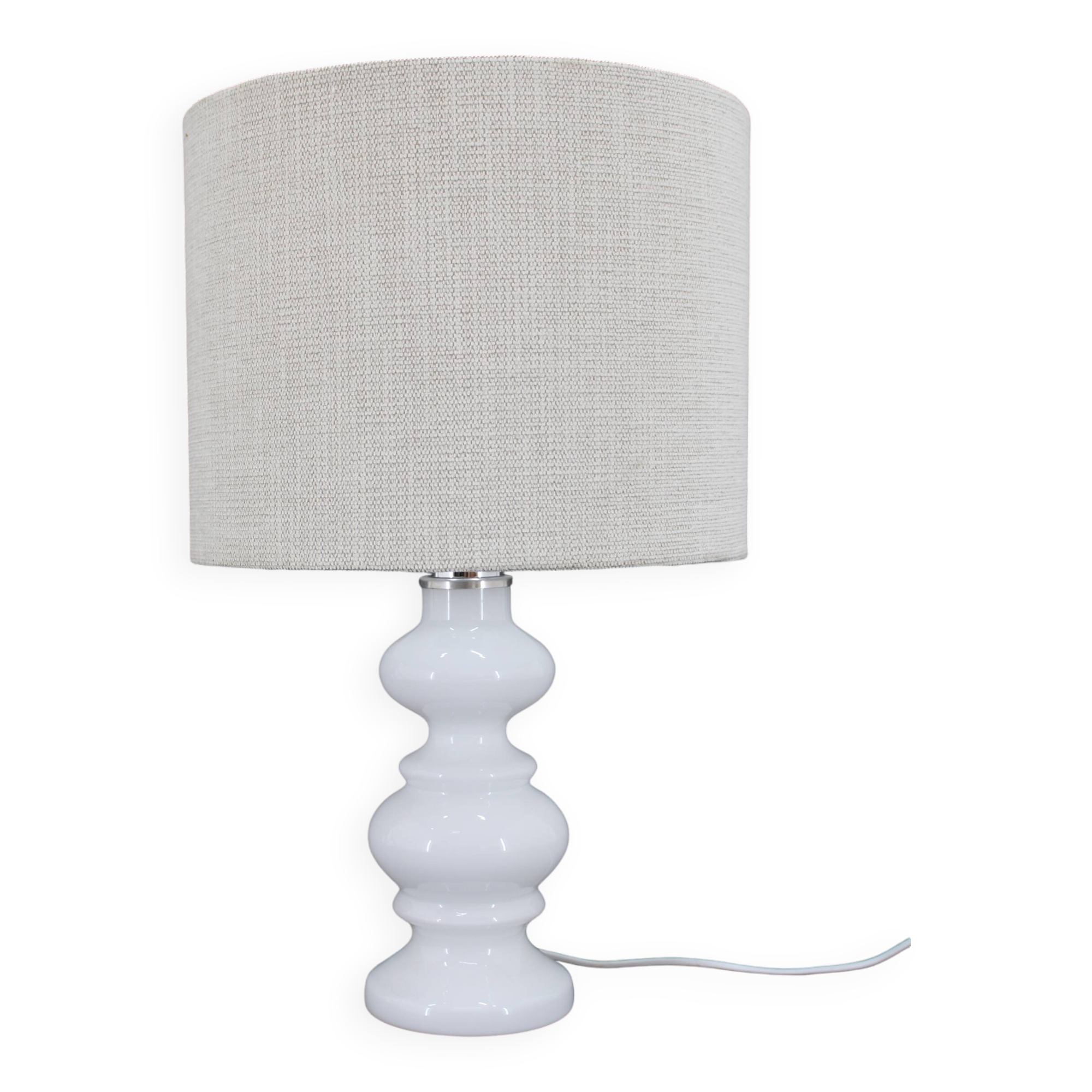 1970s Ceramic Table Lamp with New Fabric Shade, Italy