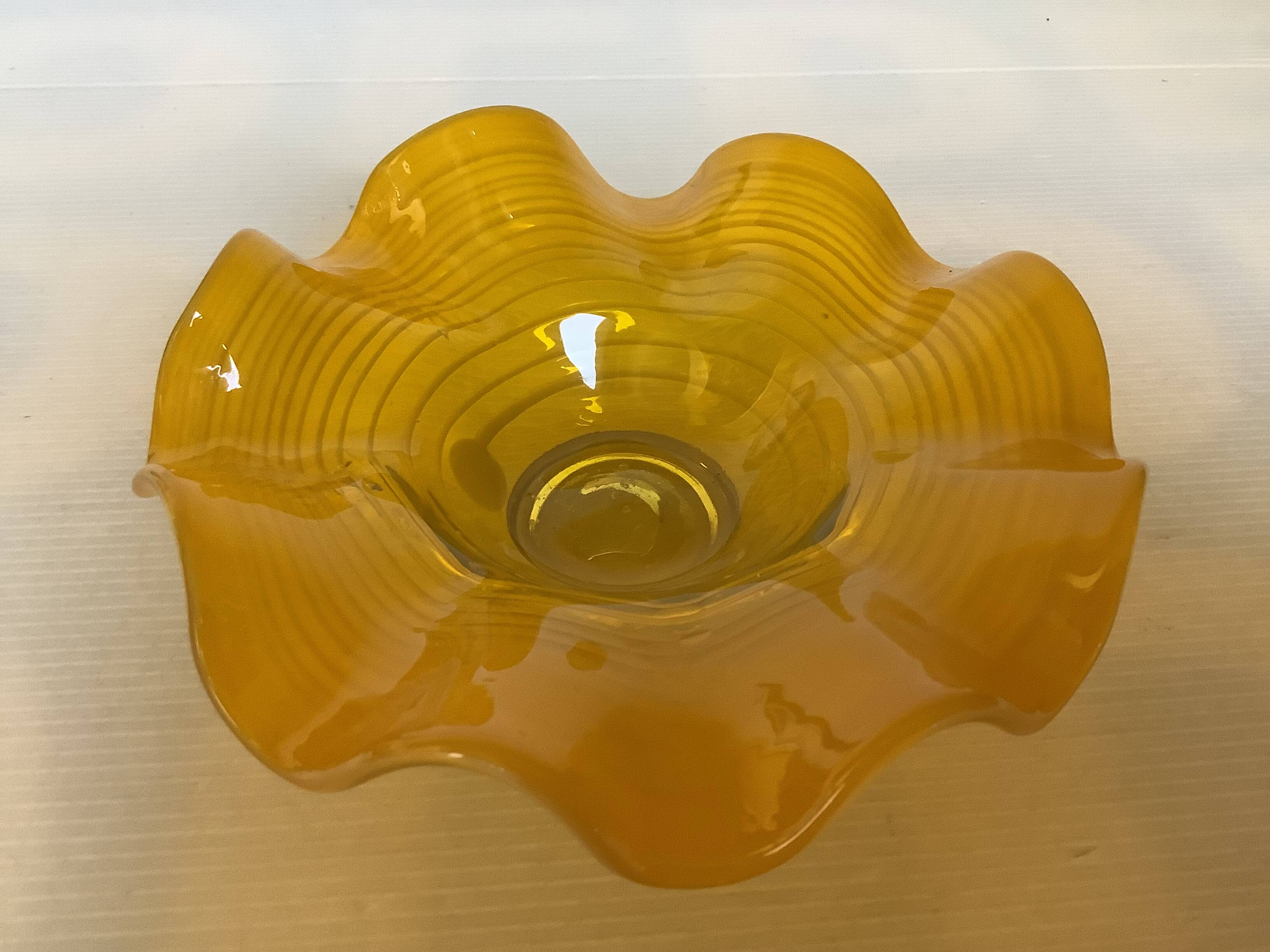 Yellow Murano ring holder tray