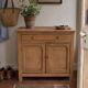 Vintage wooden renovated sideboard, 2 doors and 1 drawer.