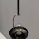 White Opaline Glass and Black Iron Floor Lamp by Stilnovo, Italy