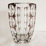 Large crystal vase cut in Val Saint Lambert lozenges