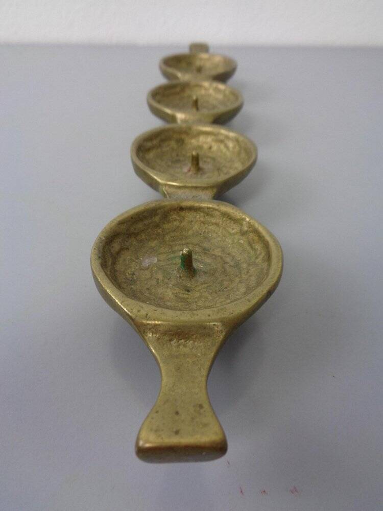 Brutalist Bronze Candleholder by Michael Harjes, 1960s