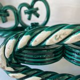 Pair of Vallauris candlesticks in woven ceramic