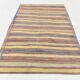 Yellow & Brown Striped Kilim Rug, Turkis Kilim Rug, 152x271Cm