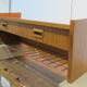 Scandinavian wall shelf in teak