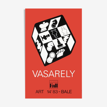 Victor vasarely screen printing chess red