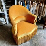 Toad armchair in ochre velvet