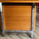 Bureau vintage teck et inox deux caissons