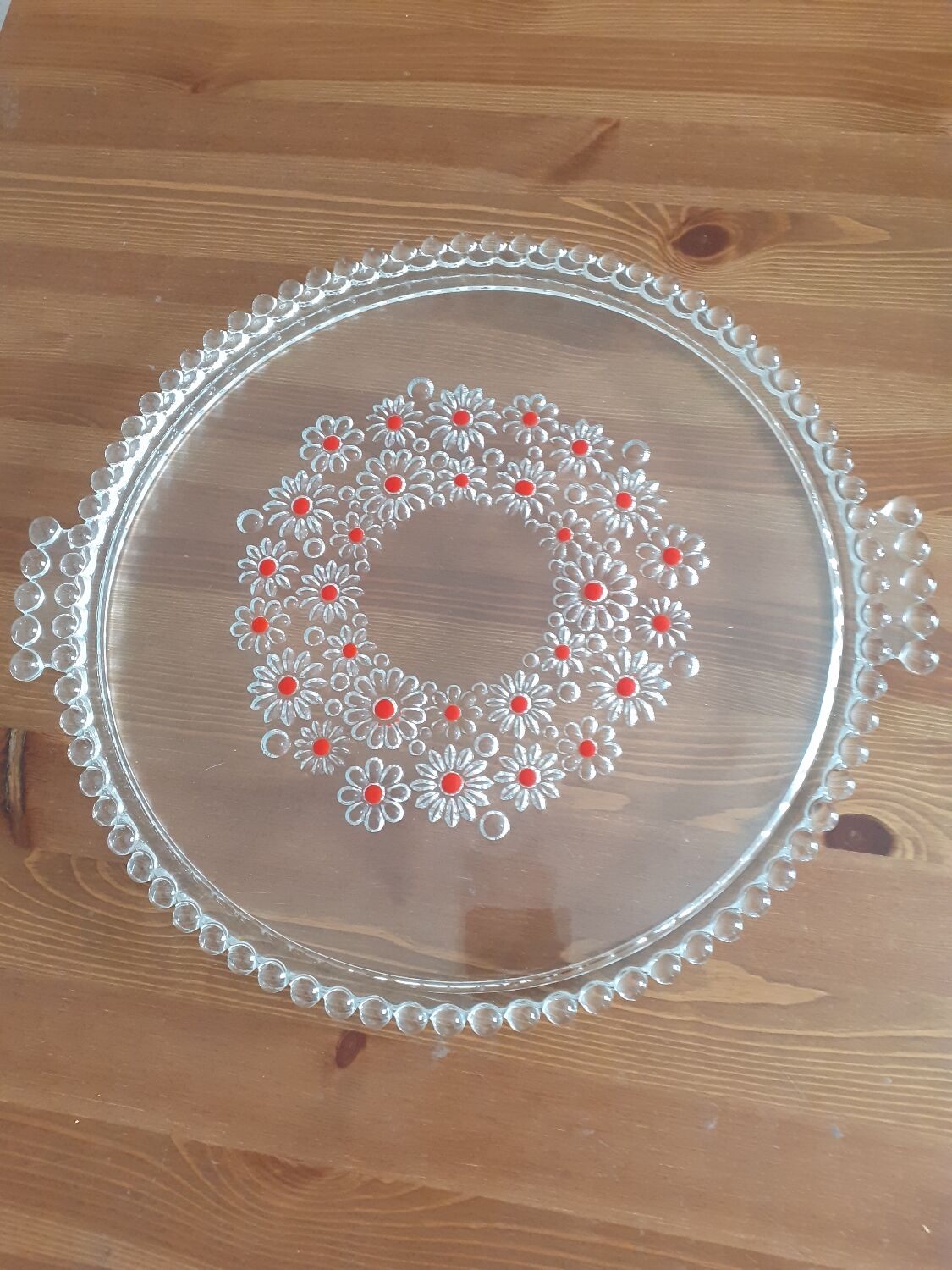 Plat à gâteau en verre