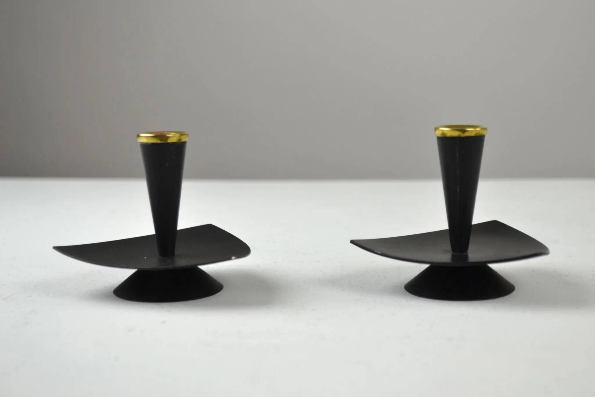 Group of 18 Small Candle Sticks by Gunnar Ander for Ystad-Metall, Sweden, 1950s/1960s