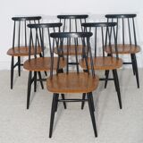 Set of Fanett chairs Scandinavian design by Ilmari Tapiovaara