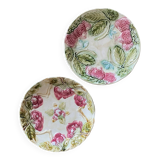Set of two slip plates with strawberry and cherry decoration