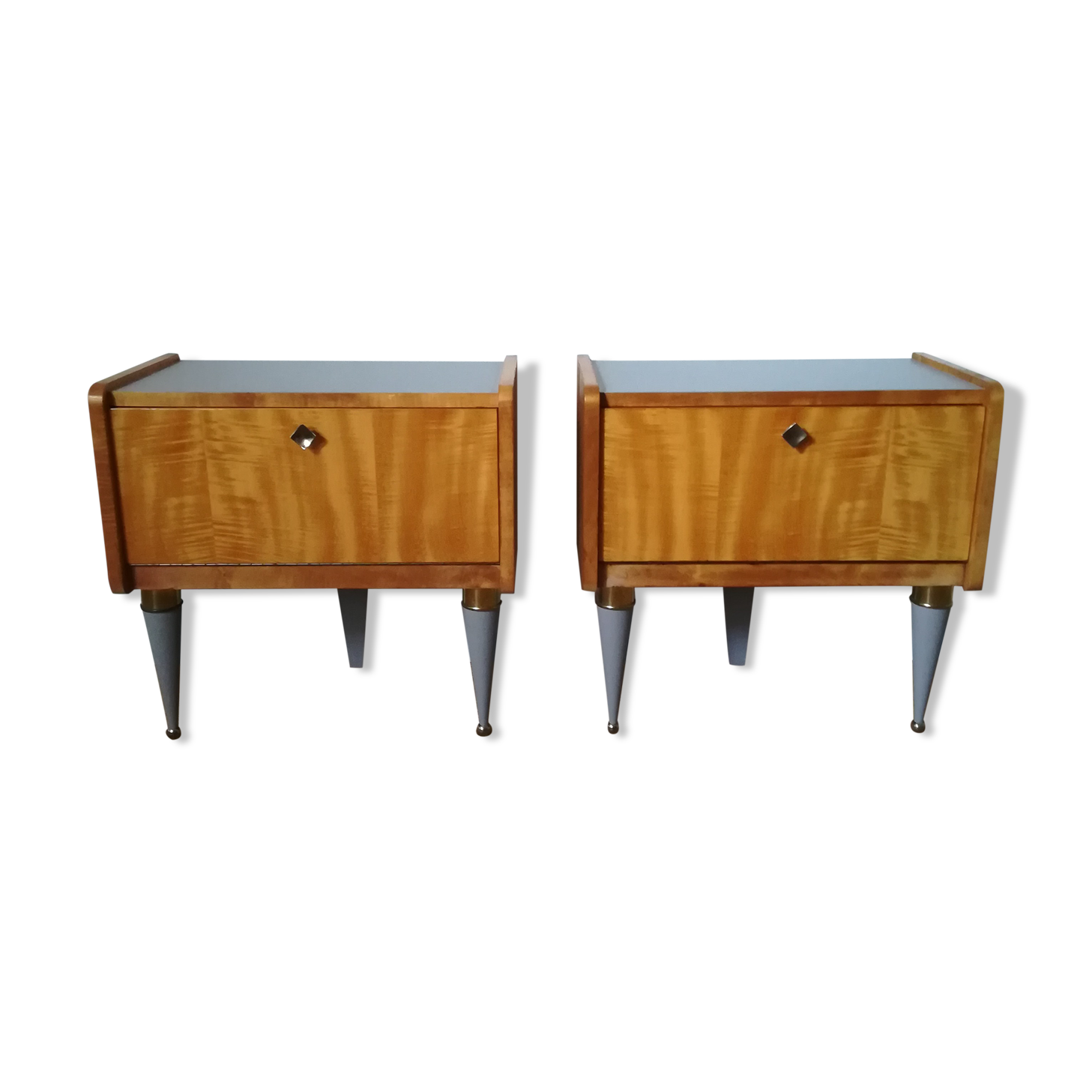 A pair of bedsides
