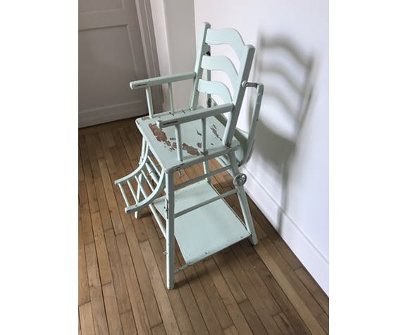 Chaise haute bébé transformable années 50