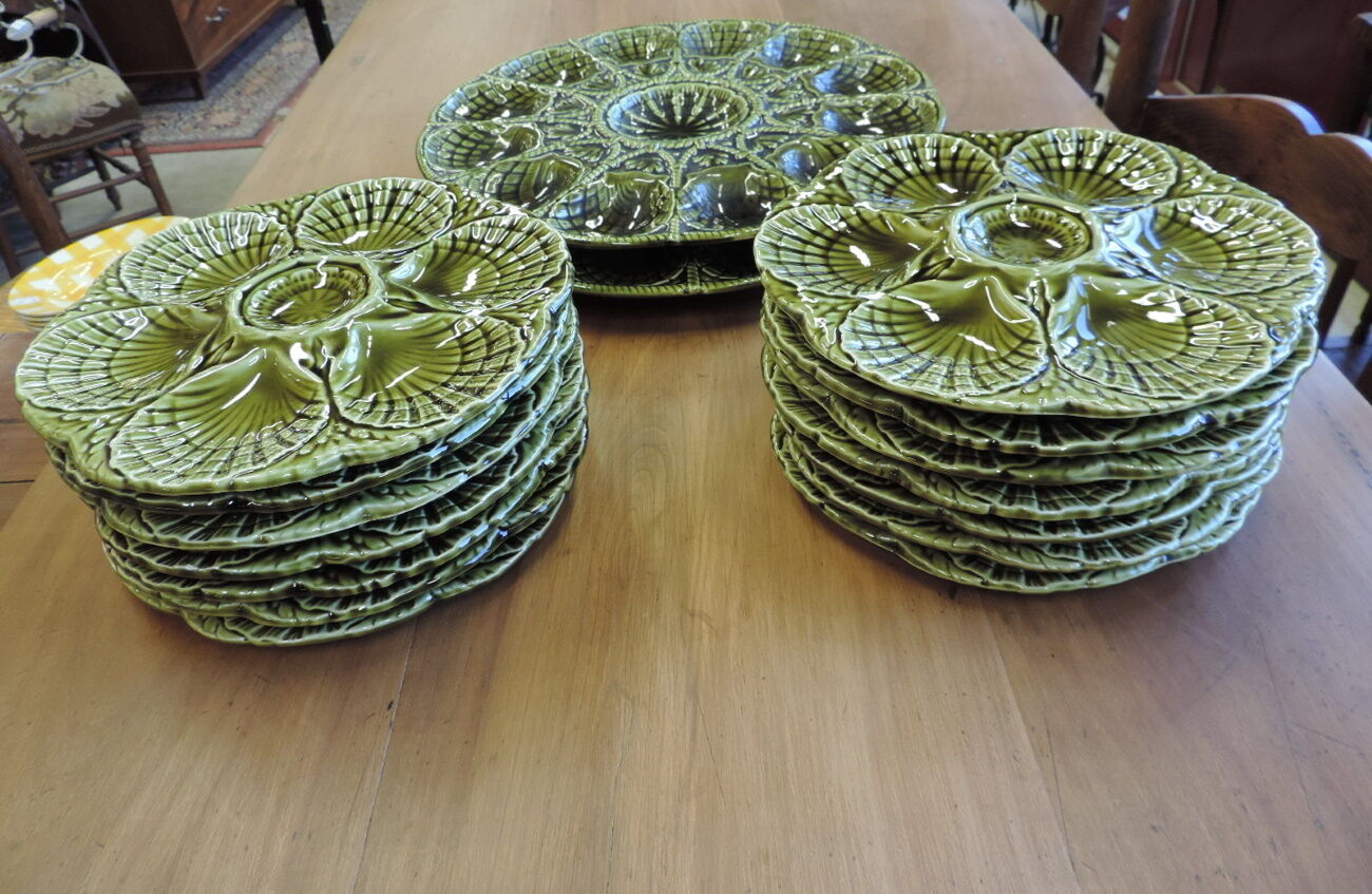 Oyster service 1970 in sarreguemines earthenware
