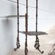 Old bronze harness 3 levels, bronze plant holder, butterfly patterns, planter, patio