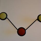 Wall coat rack with 3 hooks circa 1960s