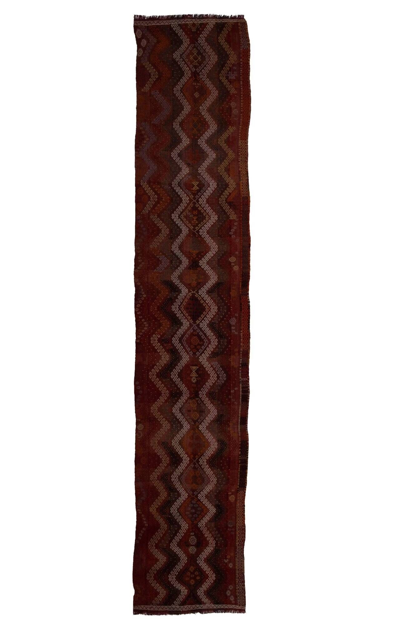 Vintage Turkish hallway rug 75x380 cm
