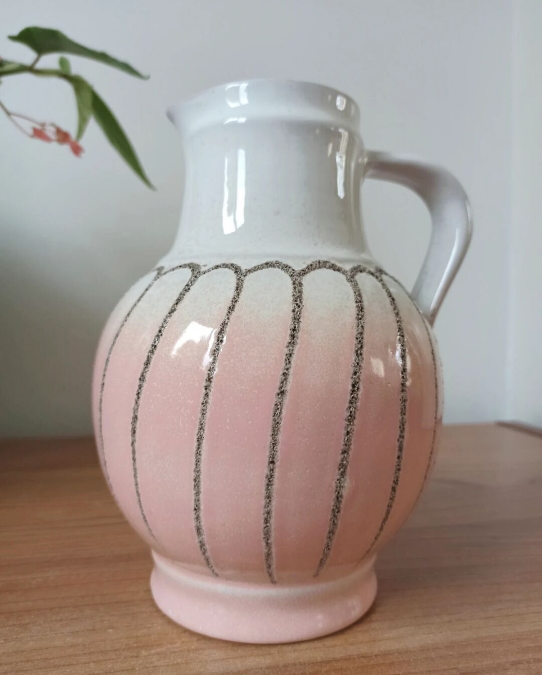 Vintage enamelled ceramic jug - Strelha GDR