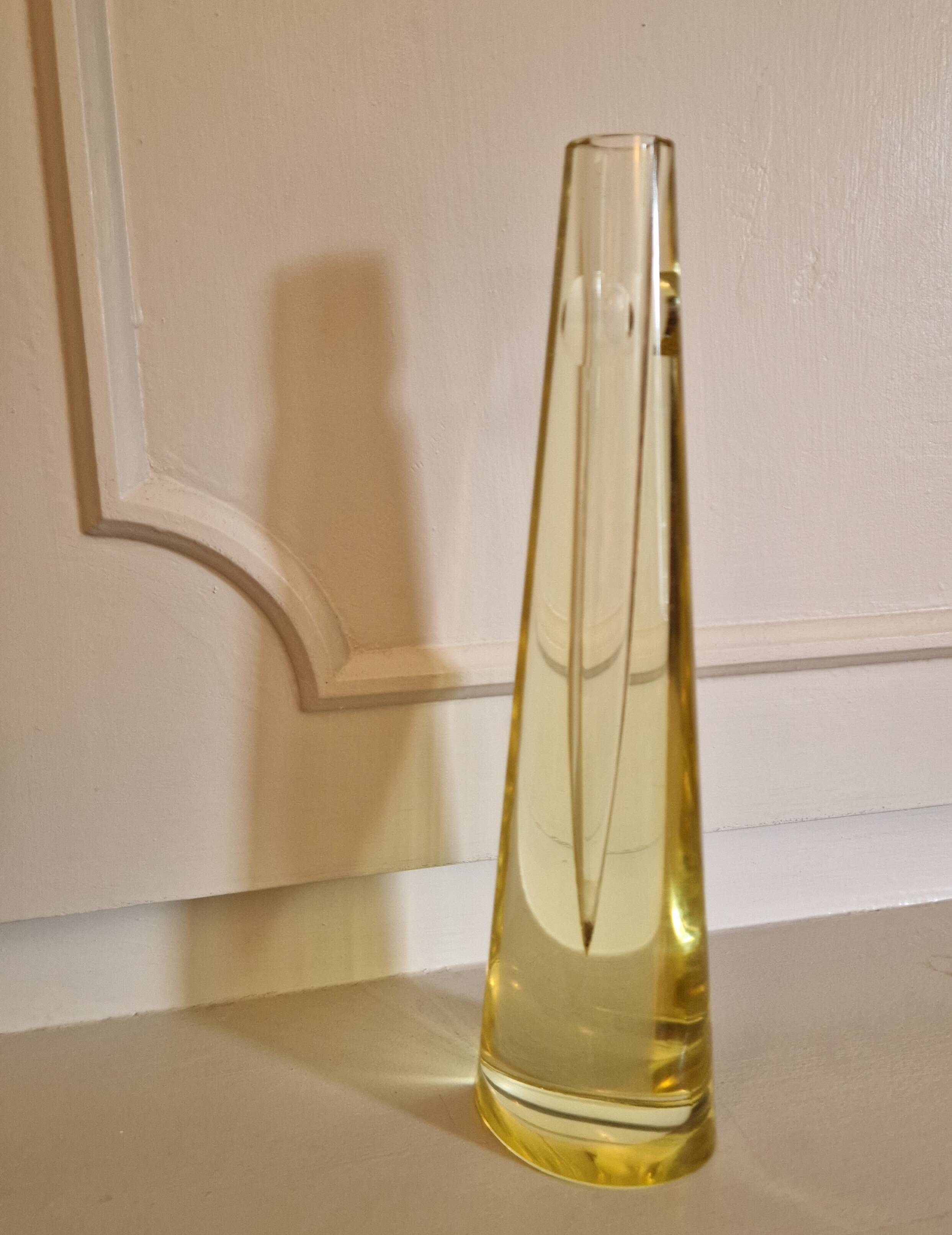 Bohemian soliflore vase, citrine glass