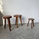 3 free-form oak tripod stools