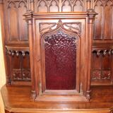 Credence in walnut 19th neo-gothic flamboyant