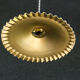 Old opaline pendant lamp painted white and gold - new cable and socket