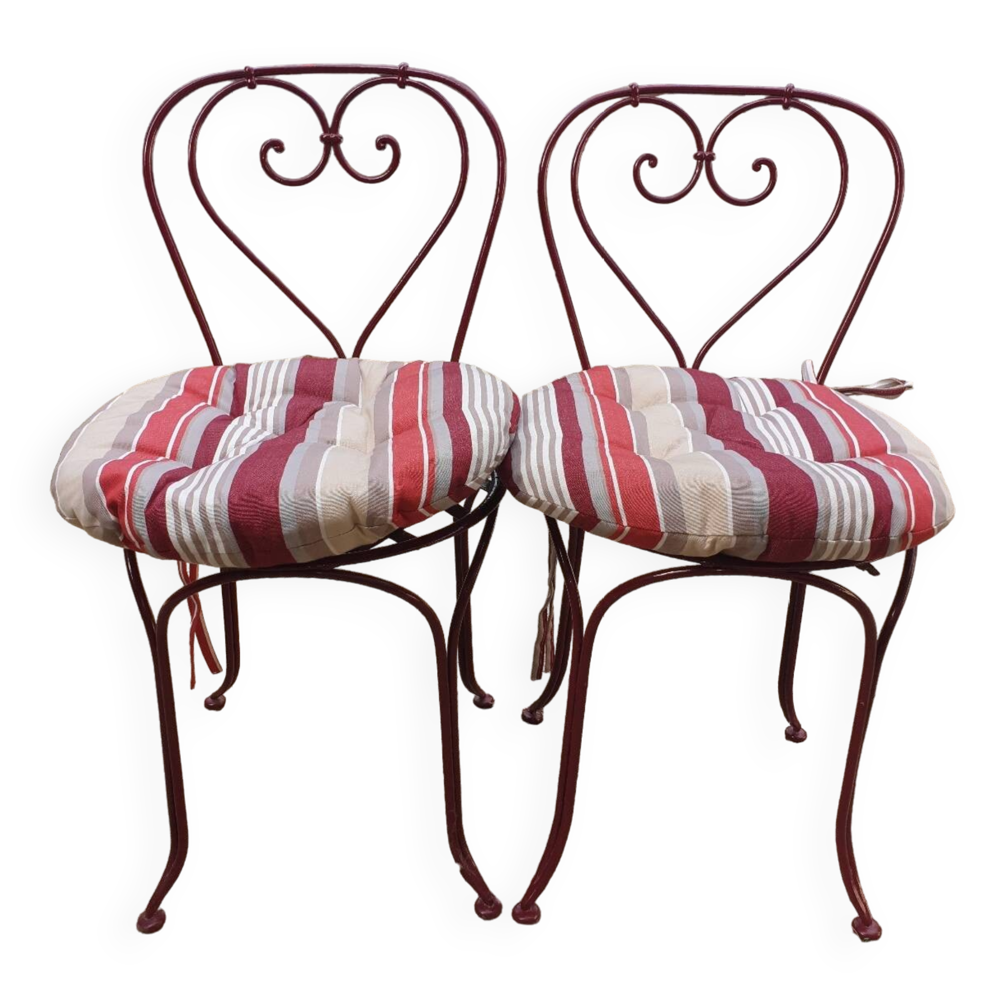 Pair of metal garden chairs