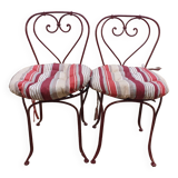 Pair of metal garden chairs