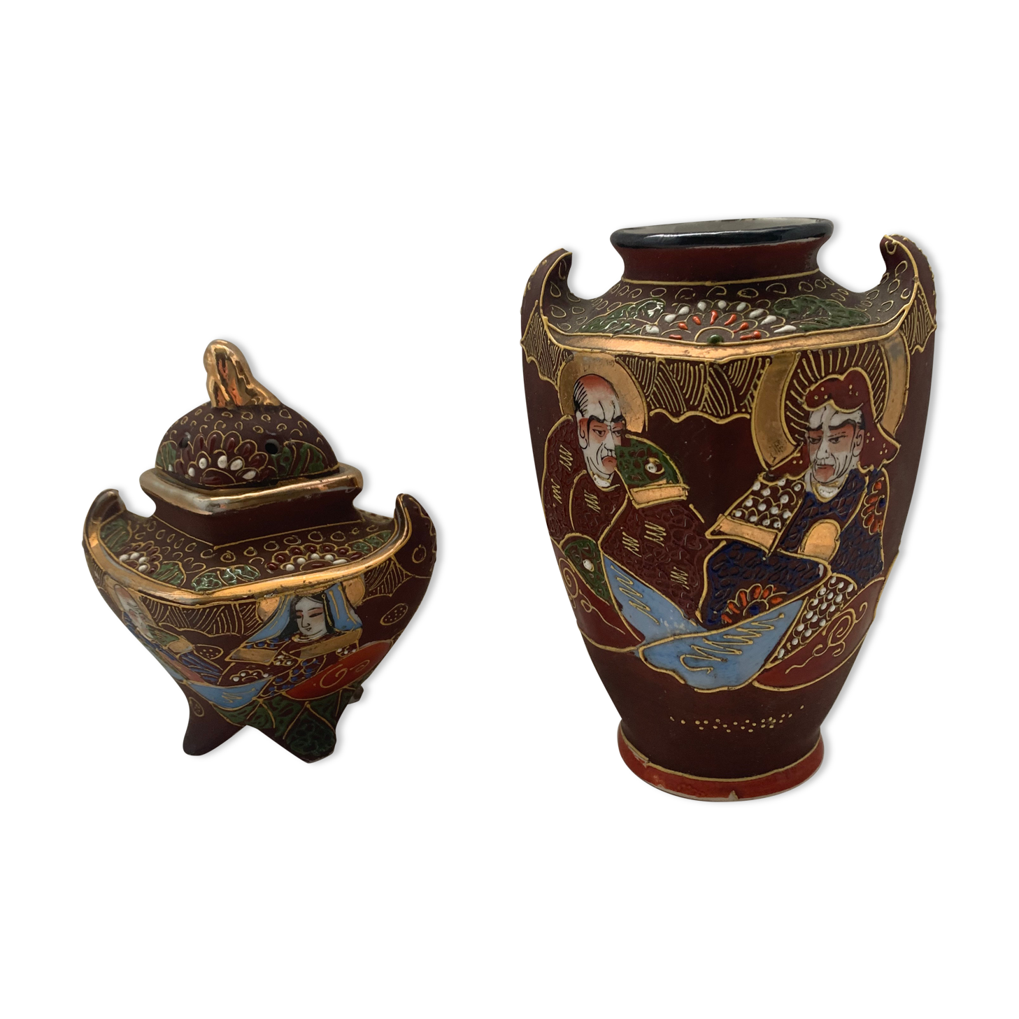 Vase and burn perfume Japanese porcelain tsatsuma