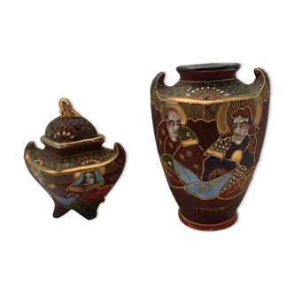 Vase and burn perfume Japanese porcelain tsatsuma