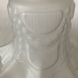 Abat-jour Tulipe ancien en verre dépoli blanc à couronne plissée