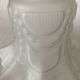 Antique tulip lampshade in white frosted glass with pleated crown