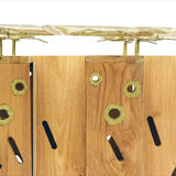 Console table in exotic wood with resin top, 1990s