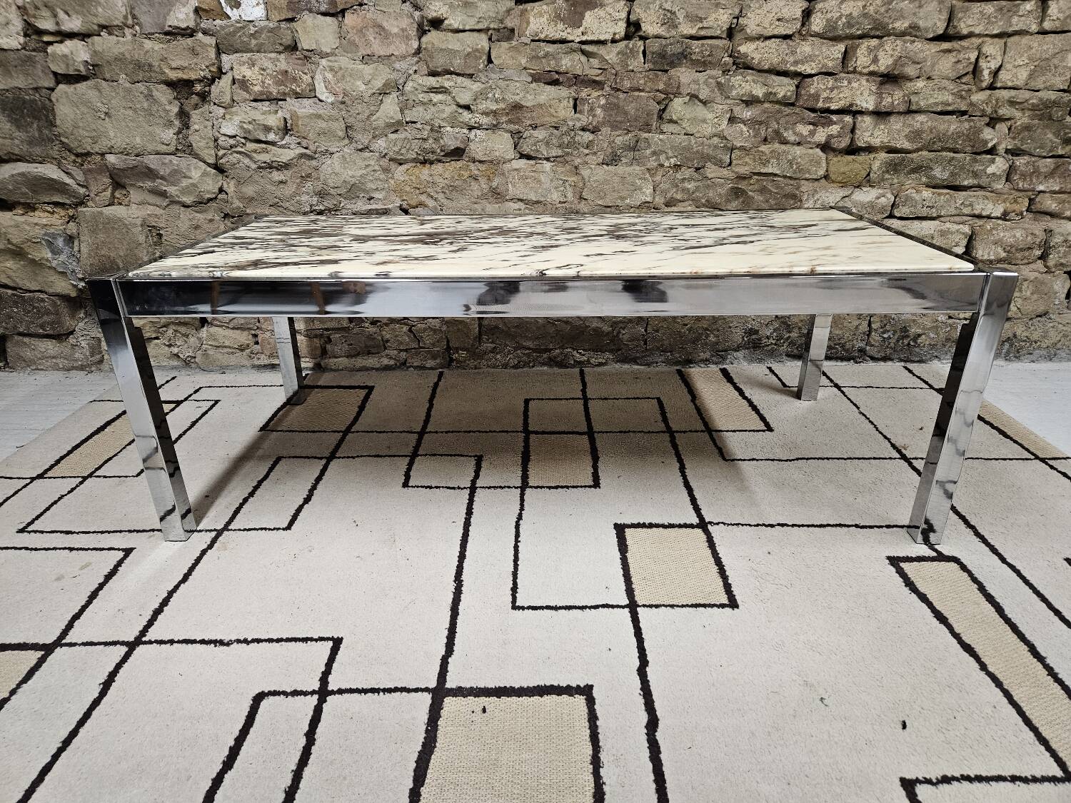 Chrome marble coffee table 1970"vintage