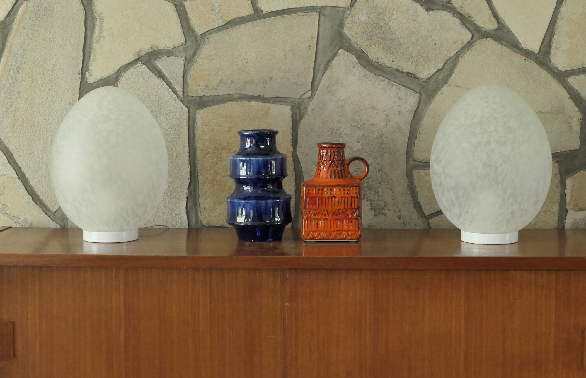 Pair of lamps "egg" - Egg lamps 70s-80s design Ben Swildens