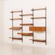Kai Kristiansen teak wall unit with a desk and a lamp, FM Mobler, 1960s