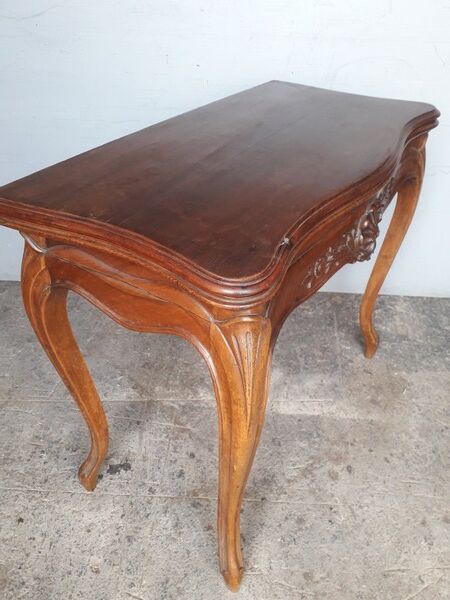 console table st Louis XV mahogany and walnut carved
