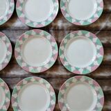 20 antique flat plates from Digoin and Sarreguemines