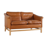 Danish cognac leather sofa