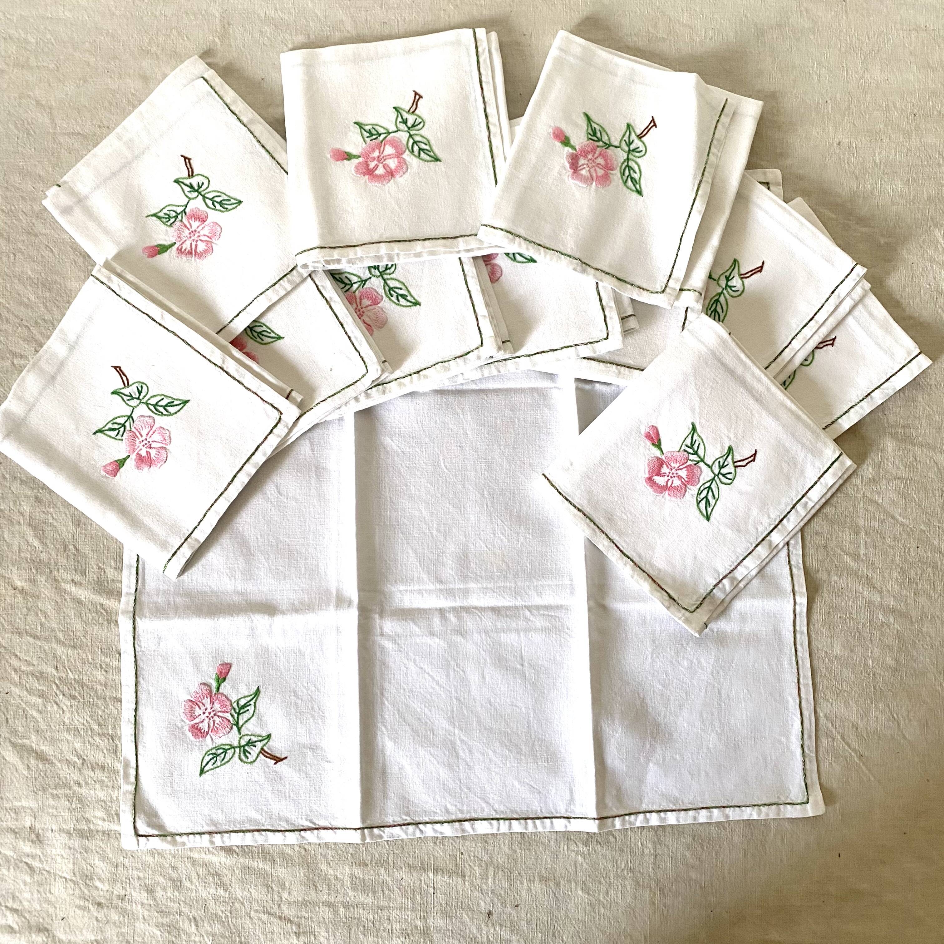 Serviettes de table brodées